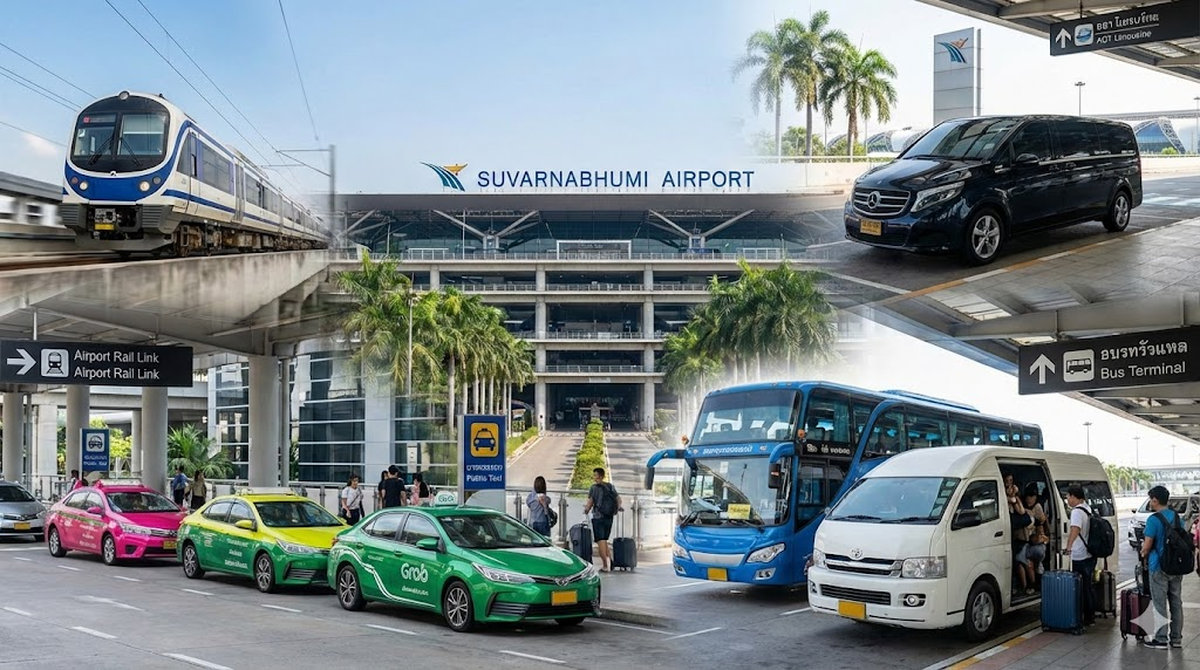 Suvarnabhumi: Taxi, Zug oder Bus - Ihr Fahrplan