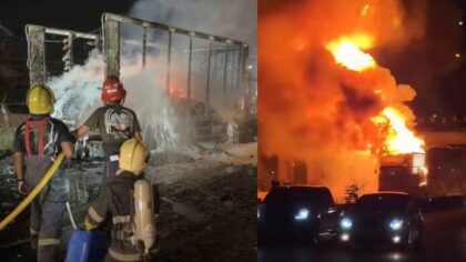 Explosion auf Bangna-Trad: LKW mit Lithium-Akkus völlig zerstört (Video)