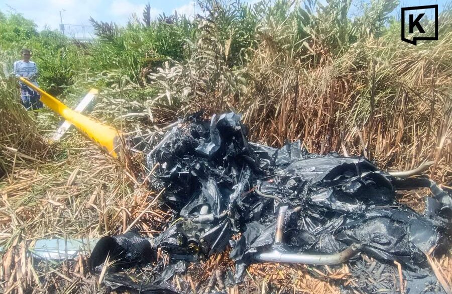 Helikopter stürzt ab und brennt in Samut Prakan